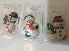 Snowman Flatback Cabochon Crafters Edition 1.5″ Resin DIY Accessories Lot Of 3
