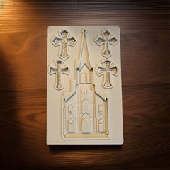 Silicone Mold Mould- Easter Church & Cross “Faith” Craft Art Resin Clay Epoxy