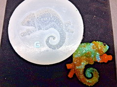 Handmade Chameleon diamond pendant G mold-MOLD ONLY-