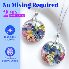 Bsrezn 300G UV Cure Resin Hard, Upgraded Crystal Clear Premixed Resin for Jewelr