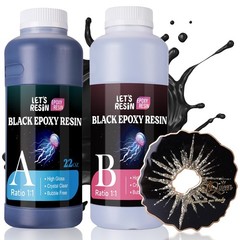 EPOXY RESIN Black Resin Epoxy,44OZ Bubble Free & High-Gloss Epoxy Kit,Self Le…