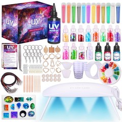 UV Resin Jewelry Making Kit with Silicone Molds UV Light,DIY Kits Jewelry Bra…
