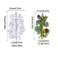 Epoxy Resin Mold Rose Vine Swords Molds Versatile Silicone Home Ornament for …