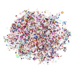 Nail Art Crushed Stone, 60g 0.8-4mm Nail Gems and Bubble Beads, Multicolor