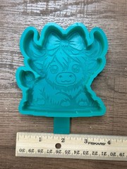 Cute Highland Cow Freshie Mold with Bow | 3D Printed Silicone Mold for Aroma Bea