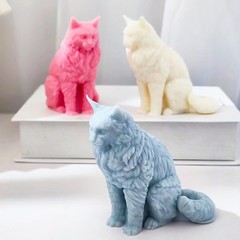 Creative 3D Cat Animal Cylinder Mold – Versatile Silicone for Candle Making