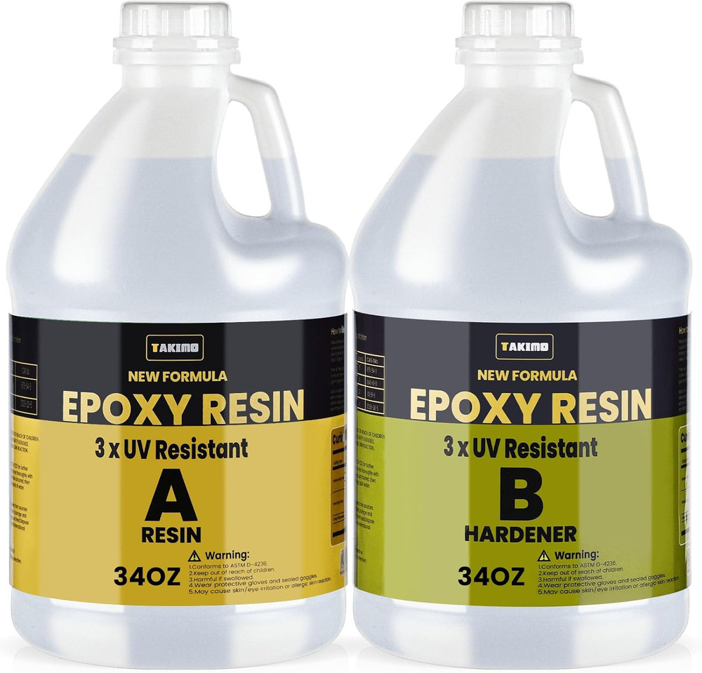 68OZ 3×UV Resistant Resin Kit,No Bubble & Crystal Clear Epoxy Resin for Coating,