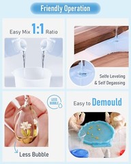 2 Gallon Crystal Clear Epoxy Resin Kit, High Gloss & Bubbles Free Resin Suppl…