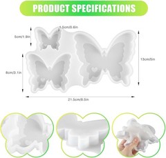 Butterfly Resin Molds Silicone Candle Molds Flexible White Epoxy Craft Set