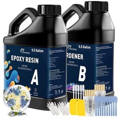 Epoxy Resin Kit Crafts 1:1 Mix Low Odor Self Leveling Non Yellowing Accessories
