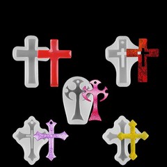 5PCS DIY Silicone Cross Resin Mold Jewelry Epoxy Making Casting Mould Craft Tool