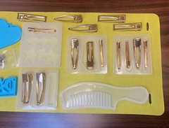 9 pcs Mold Set Resin Diy Hairpin, Comb, And Resin Keychain Molds W/ Key Chains..