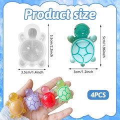 2Pcs Mini Turtle Silicone Mold, 3D Animal Epoxy Casting Molds for DIY Craft Cute