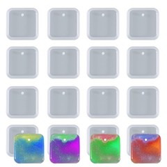TuNan 20pcs Square Jewelry Casting Molds, 42mm x 42mm, Semi-transparent