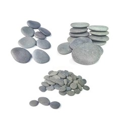 120PCS hand-selected smooth, flat rocks in assorted small, medium, and tiny size