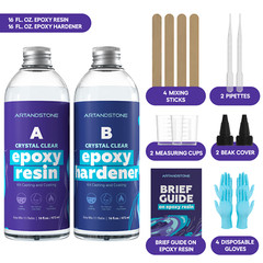 Crystal Clear Epoxy Resin Kit – 32 Oz (with Tools)