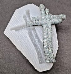 Handmade Double cross diamond pendant N -mold-MOLD ONLY-