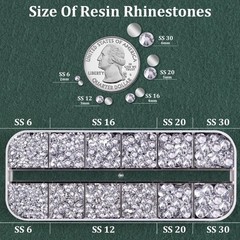 Resin Rhinestones for Crafting with B7000 Glue, 1 Box Clear Flatback Crystals