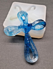 Handmade ribbon cross diamond pendant -mold-MOLD ONLY-