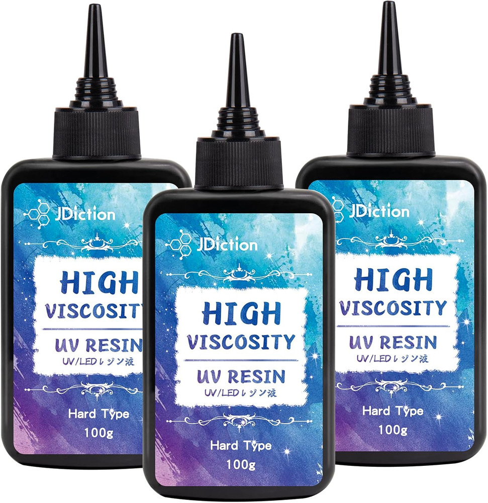 Jdiction UV Resin, Upgrade 300G High Viscosity Hard UV Resin with Crystal Clear