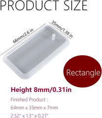 20 PCS Rectangle Jewelry Casting Molds, Silicone Pendant Keychain Resin Mold…