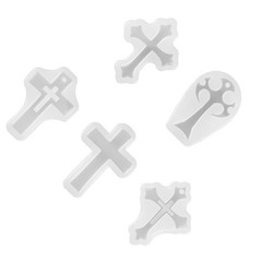 5PCS DIY Silicone Cross Resin Mold Jewelry Epoxy Making Casting Mould Craft Tool