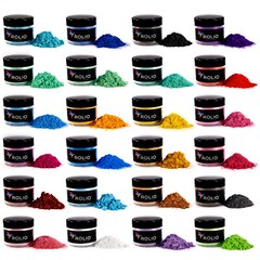 Rolio Mica Powder – For Epoxy Resin, Slime, Candle, Soap, Cosmetic Making-24Jars