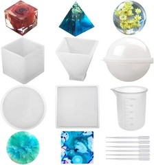Silicone Resin Molds Set – 5Pcs for Creative Epoxy Artistry with Accessories