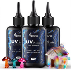 300g UV Resin,Crystal Clear,Hard UV Curing epoxy Resin, Upgraded Formula,odorles