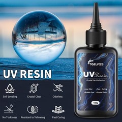 300g UV Resin,Crystal Clear,Hard UV Curing epoxy Resin, Upgraded Formula,odorles