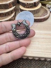 Horseshoe with star small shallow accessories handmade silicone mold for crafts