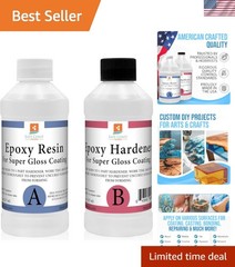 Self-Leveling Epoxy Resin 16 oz Kit for Super Gloss Finish on Multiple Surfaces