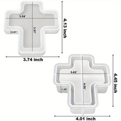 Cross Box Silicone Resin Molds with Lid Jar Storage Mold for Epoxy Resin Candle