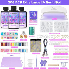 UV Resin Molds Jewelry Making Kit With UV Lamp 300g Clear Fast Curing Tools