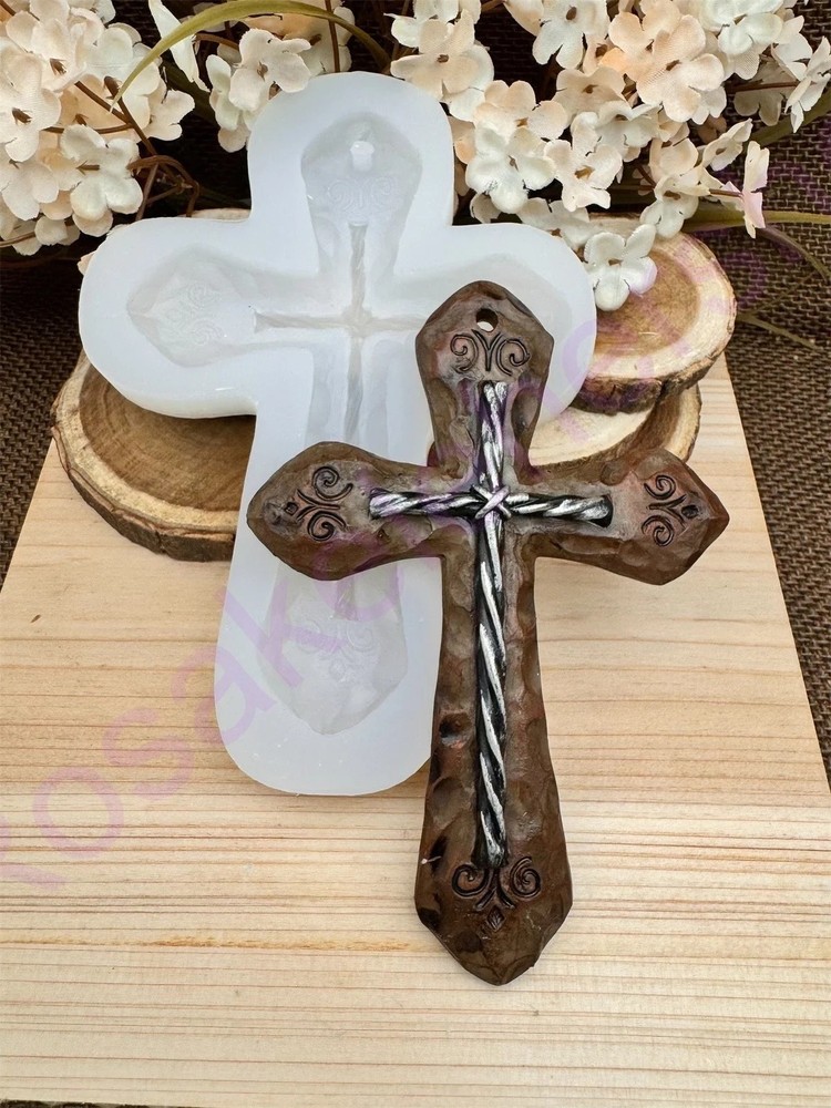 Double Cross handmade silicone mold for crafts