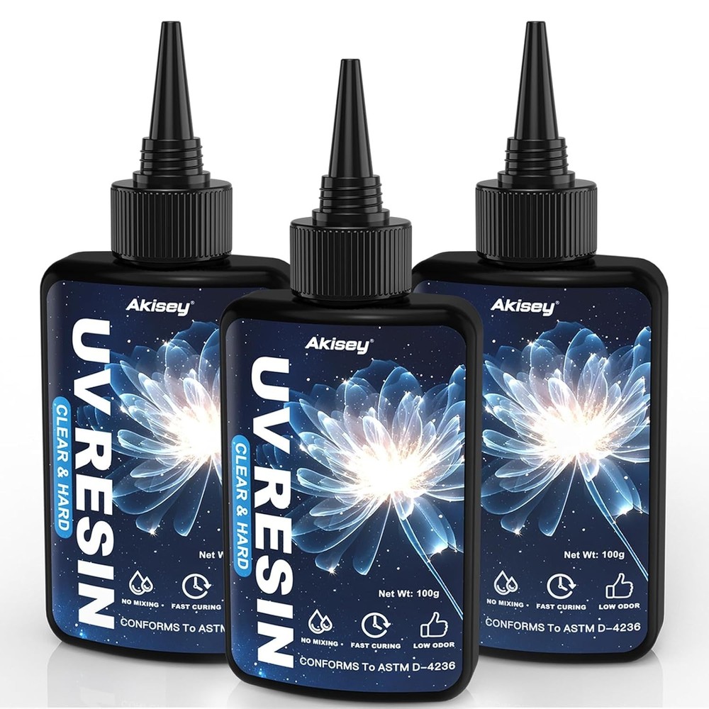 UV Resin 300g, Crystal Clear UV Resin Glue – No-Yellowing, Hard Type, Low Viscos