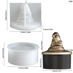 3D Hat Resin Jar Mold Silicone Storage Box Mold Candle Holder DIY Kit