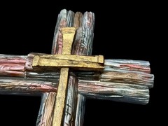 Handmade Wood Log With Nails Cross Mold For Resin
