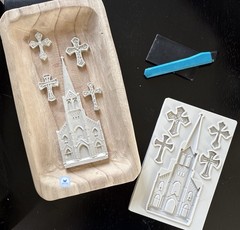 Silicone Mold Mould- Easter Church & Cross “Faith” Craft Art Resin Clay Epoxy