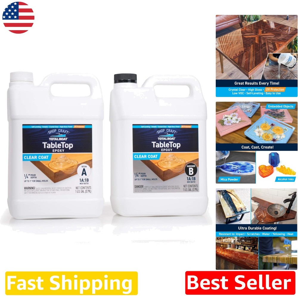 Durable 2 Gallon Table Top Epoxy – UV Stable, Impact Resistant, Crystal Clear