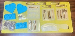 9 pcs Mold Set Resin Diy Hairpin, Comb, And Resin Keychain Molds W/ Key Chains..