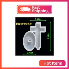 【300+ Design Optional】 Fuehbur Cross with Base Resin Silicone Large-Cross Mold f