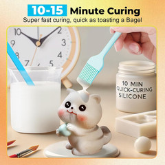 Jdiction Brush-On Silicone Mold Making Kit, 10-15 Minutes Fast Cure Silicone Rub
