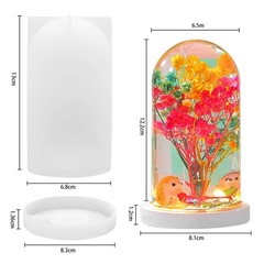 3 Pcs Large Spherical Cylinder Light Resin Silicone Mold Lamp Holder Mold for…