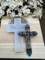 Crucifix-double Cross Silicone Mold for Fondant-Resin-polymer Clay-Handcrafts