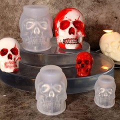 Set of Large + Medium + Small 3D Skull Resin Molds Flexible Clear Silicone Skull