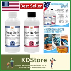 Crystal Clear Epoxy Kit – Super Gloss, Water-Resistant Coating for Art, Furni…