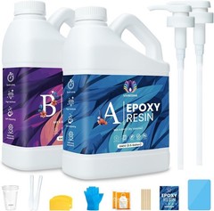 1 Gallon Epoxy Resin Kit – Food Safe, Crystal Clear, High Gloss & Bubble-Free