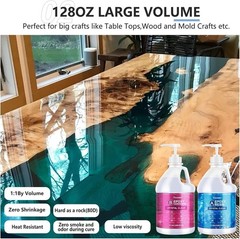 Crystal Clear Epoxy Resin Kit 1 Gallon Self-Leveling Coating and Casting Resin