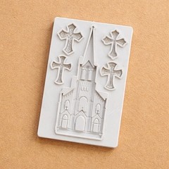 Silicone Mold Mould- Easter Church & Cross “Faith” Craft Art Resin Clay Epoxy